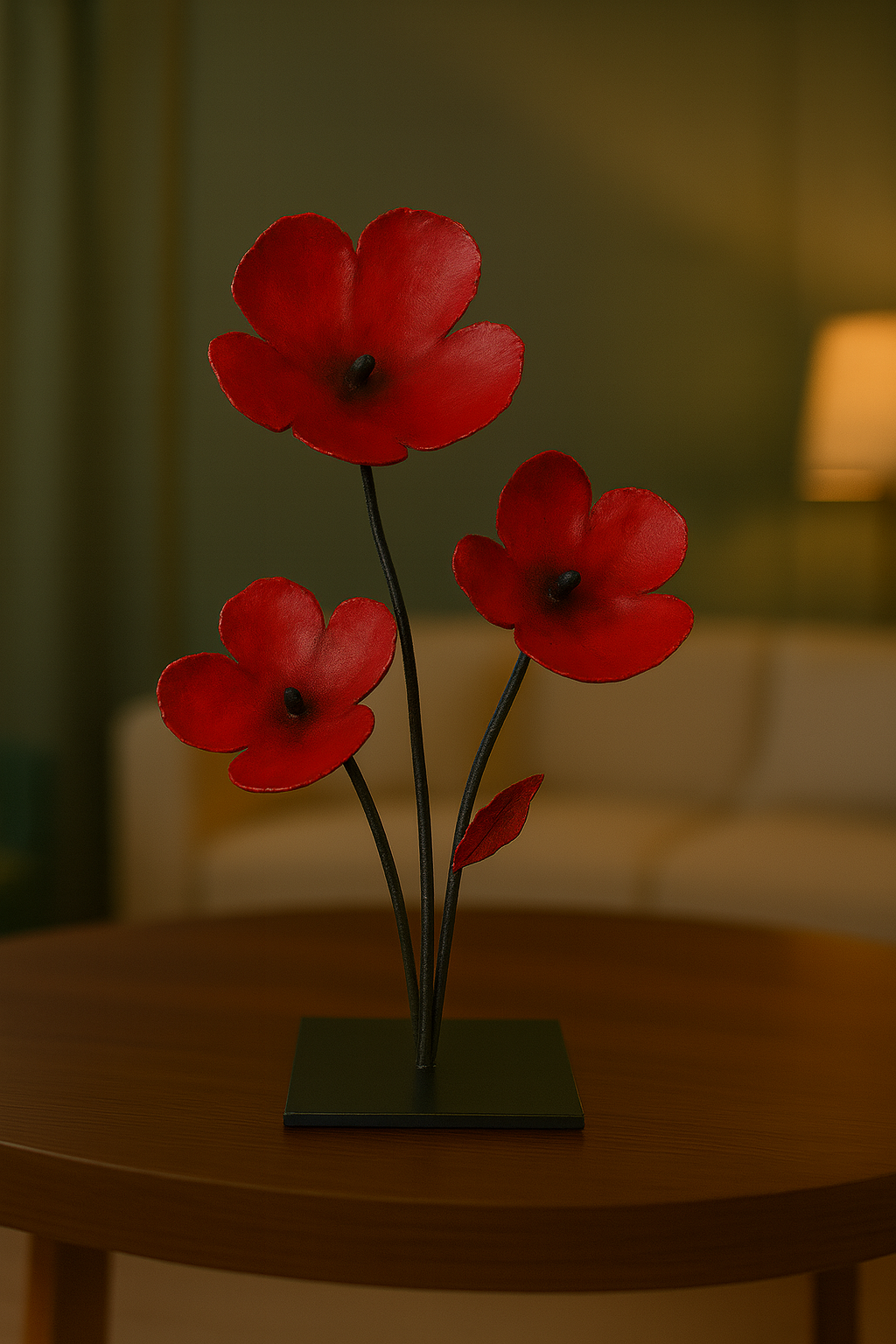 Sculpture florale triple