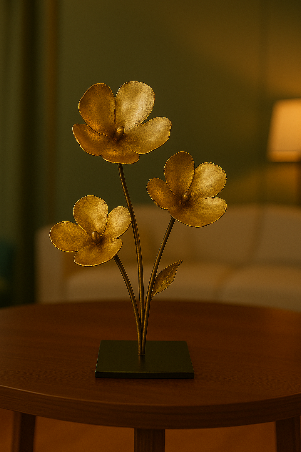 Sculpture florale triple