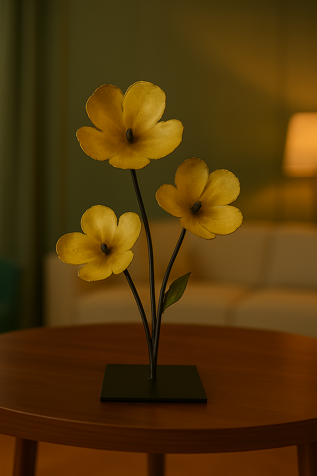 Sculpture florale triple