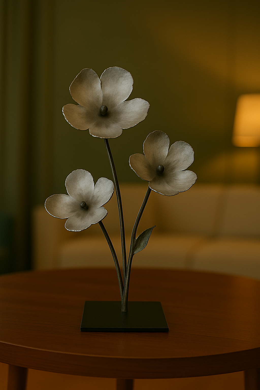 Sculpture florale triple