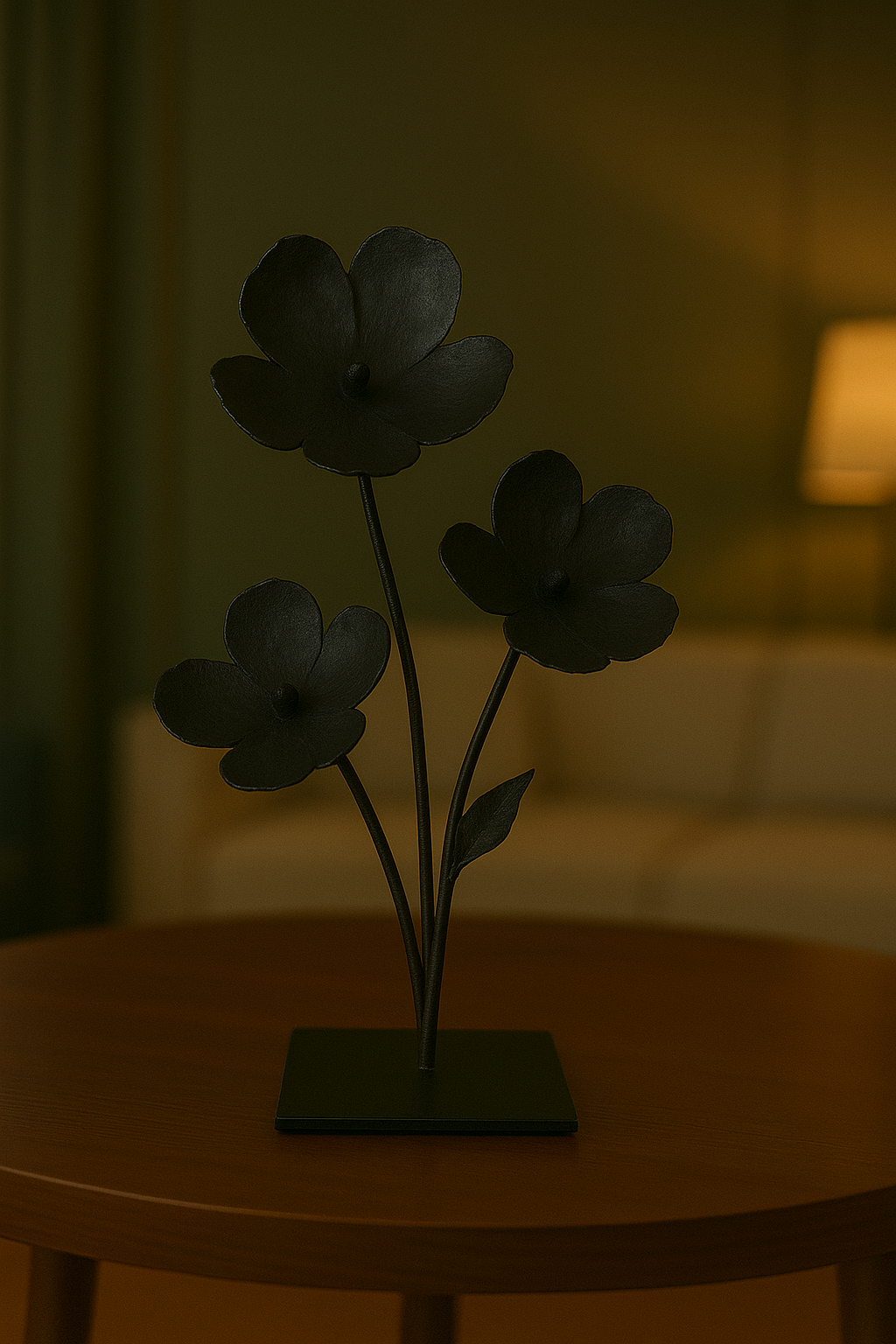 Sculpture florale triple